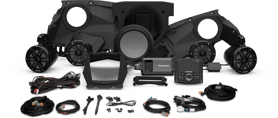 Rockford Fosgate PMX-2 800w Front Rear Color Optix Speaker Subwoofer Kit Can-Am X3