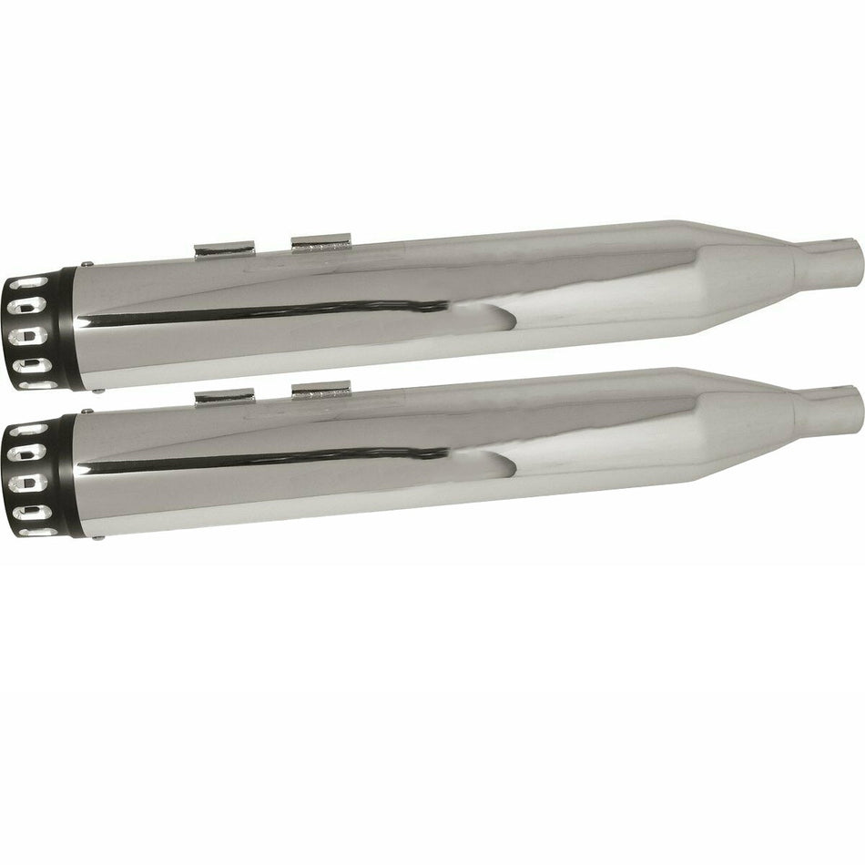 Power House Chrome 3.5 Slip-On Mufflers Step Down Tip 97146 Harley Dresser 85-16
