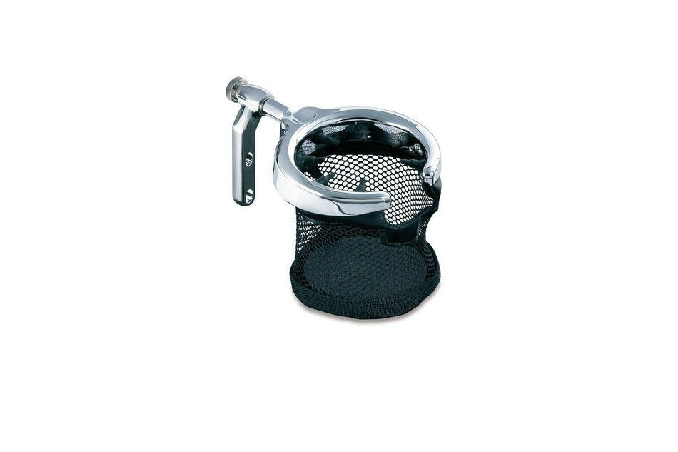 Kuryakyn Chrome Universal Perch Drink Holder with Basket Harley or Metric