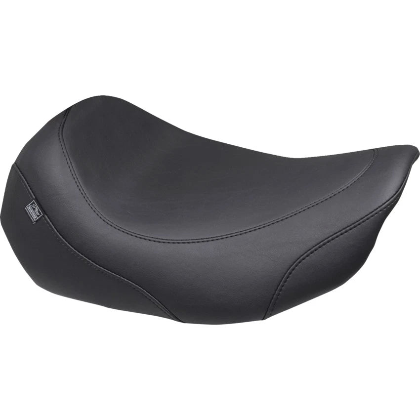 Mustang Wide Tripper Solo Seat - No Backrest Receiver - Black Stitch - FLT/FLH
