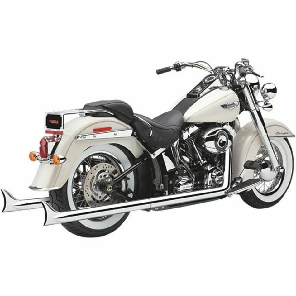 Cobra 6987 Chrome True Dual Fishtail Exhaust Pipe V-Twin Softail FXST FLST 97-06