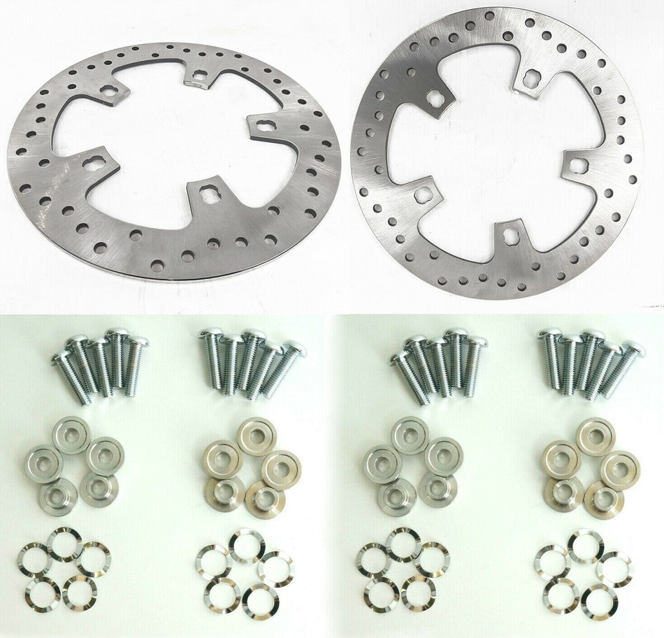 Ground Stainless Steel Enforcer Style 11.8" Front Brake Rotor Pair 14-23 Harley FLH/T