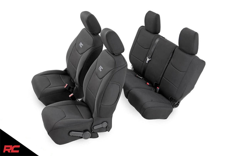 Rough Country 91002A Black Neoprene Seat Covers for 08-10 Jeep Wrangler JK 4DR