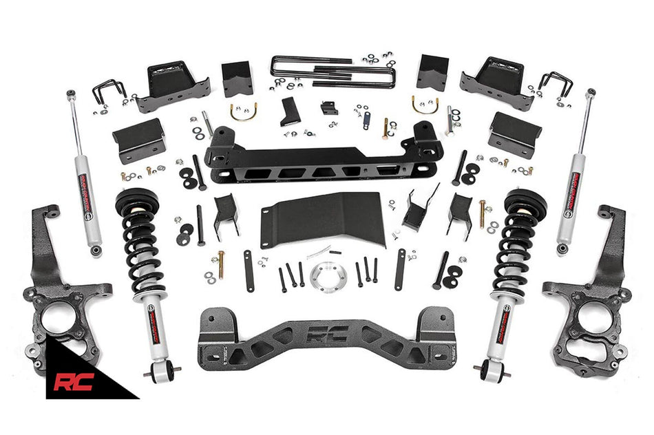 Rough Country 6" Lift Kit N3 Loaded Struts 15-19 Ford F150 4WD Suspension 55731