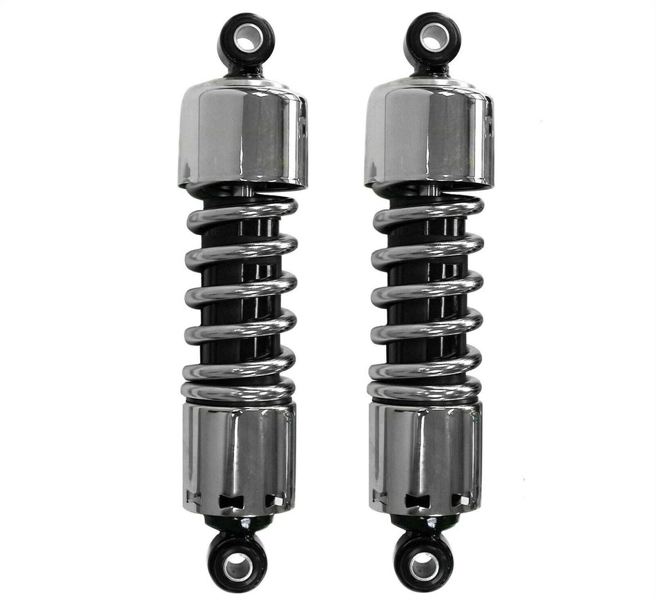 Mid USA Chrome Premium 12" Shocks Harley 4-Speed Big Twin Shovelhead 73-86
