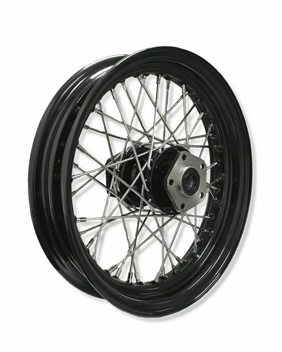 Front 16x3 40 Spoke Black Rim Hub Wheel Harley FLST Softail Heritage Fatboy