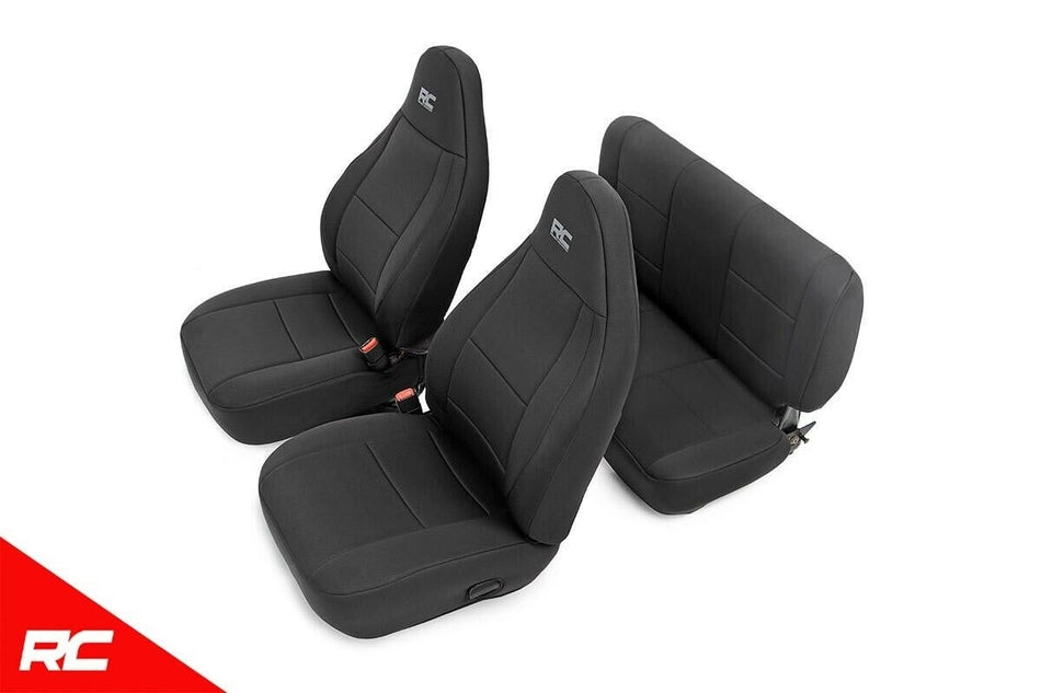 Rough Country 91001 Black Neoprene Seat Covers for 2003-2006 Jeep Wrangler TJ LJ