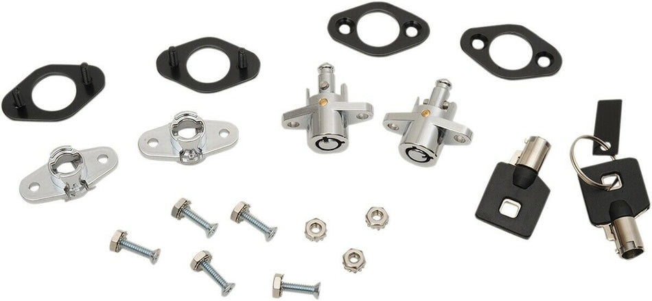 Drag Chrome Universal Saddlebag Double Lock Kit for Soft-Side Leather Saddlebags