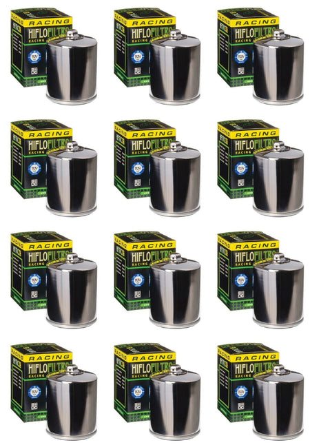 Buy HiFloFiltro HF171CRC Set of 12 Chrome High Performance Oil Filter 99-18 Harley 0712-0435 07120435 from Eastern Performance Cycles. Great prices and free shipping!