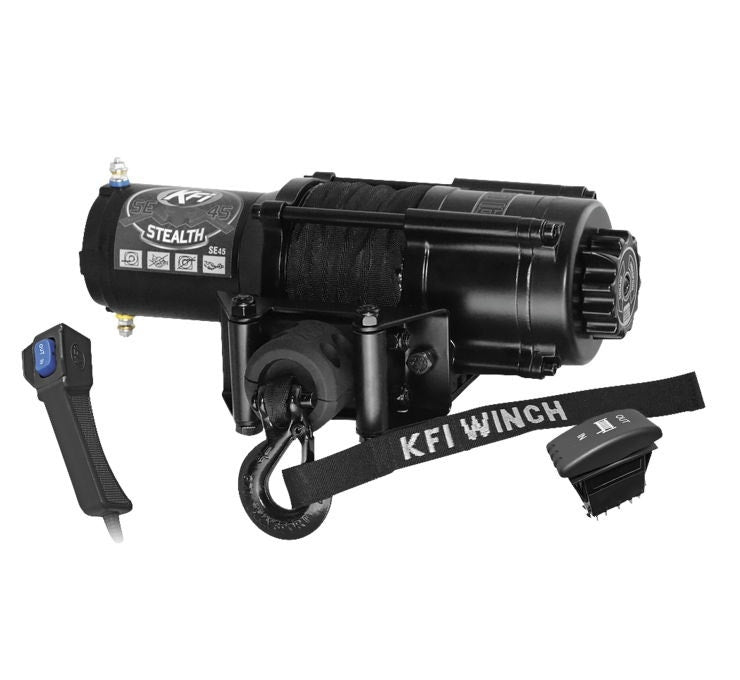 KFI SE45-R2 Black 4500lbs Standard Stealth Series Aluminum Winch w/ Dash Switch