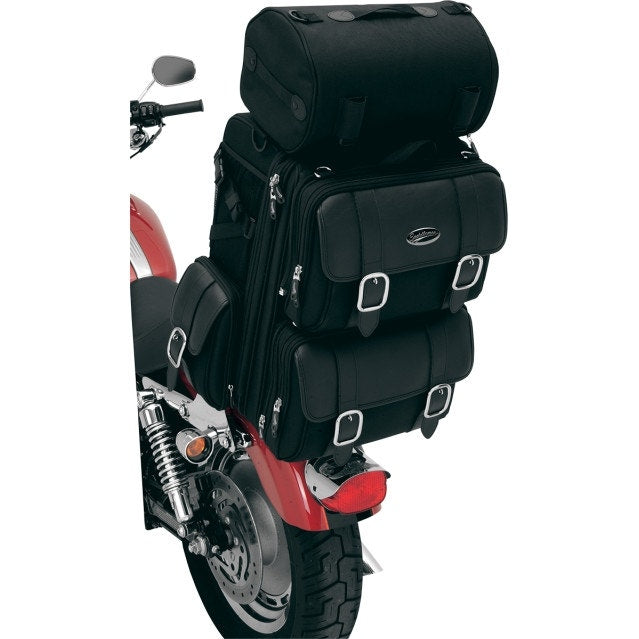 Saddlemen Black S3200DE Deluxe Sissy Bar Large Bag Motorcycle Luggage for Harley