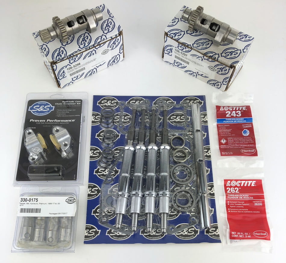 S&S Cycle 585 EZ Easy Start Chain Drive Cams Lifters Quickee Pushrods Harley 07-16