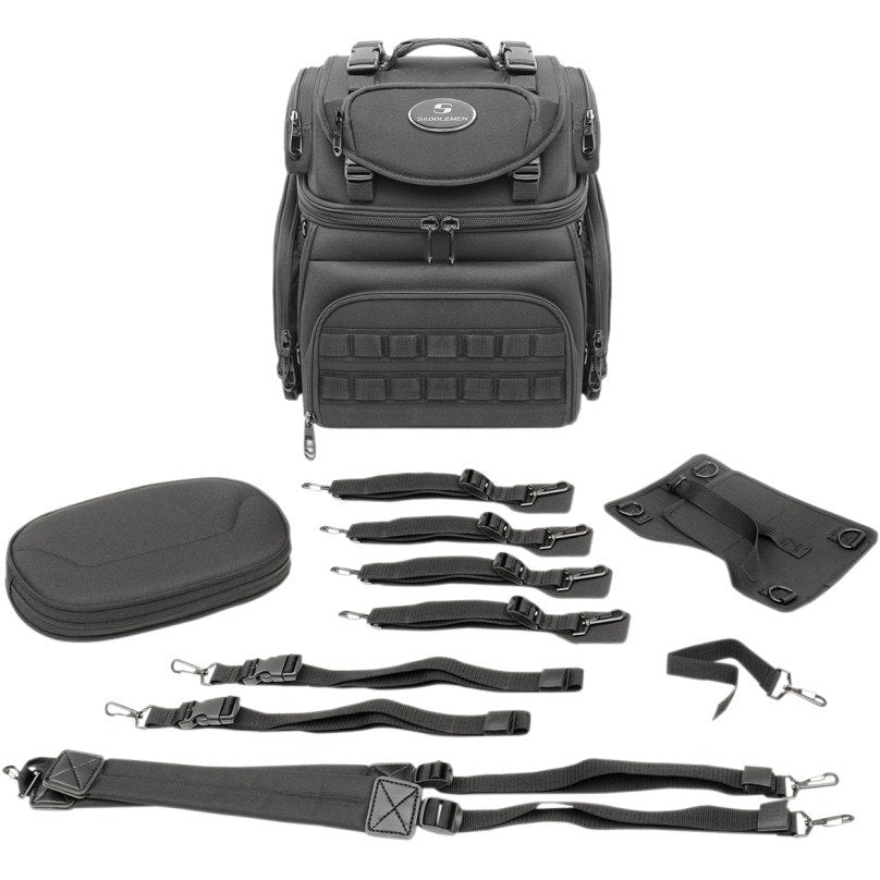 Saddlemen BR1800 Tactical Bag Back Seat Sissy Bar Padded Motorcycle Luggage