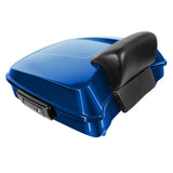 Hogworkz Chopped Tour Pack w/ Slim Backrest Black Hardware for Harley FLH '97-'24