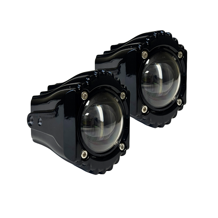 Custom Dynamics Shark Demon High Performance LED Fog Lights - White/Clear - Harley-Davidson