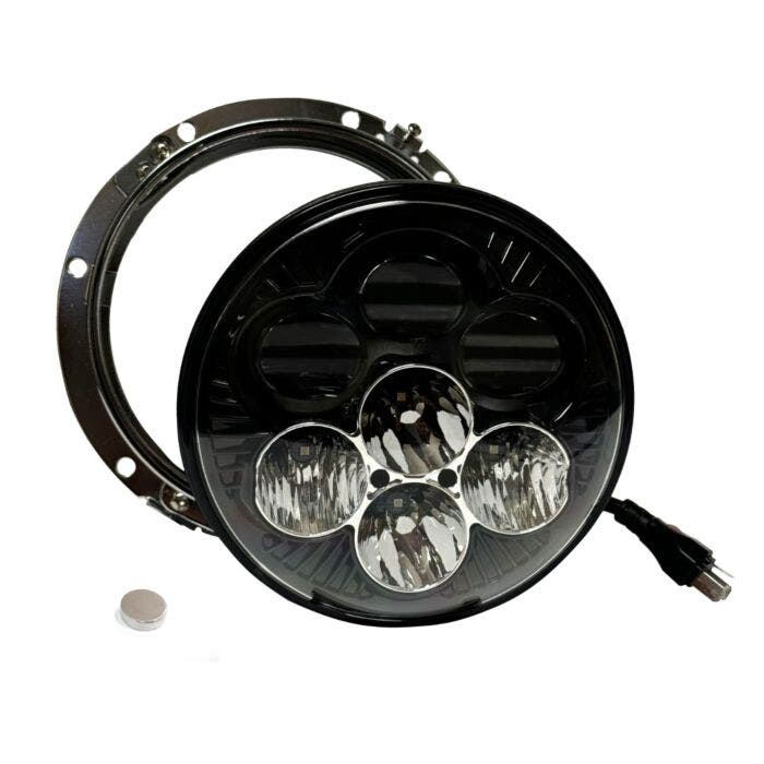 CD Shark Demon 7 LED Headlight with Backlight for 94-13 Harley Motorcycles