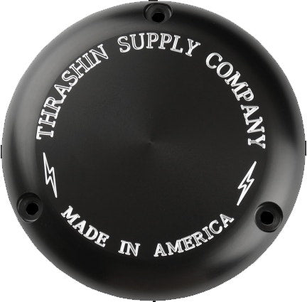 Thrashin Supply Black Classic Billet Derby Cover 3-Hole Evo TSC-3000-4