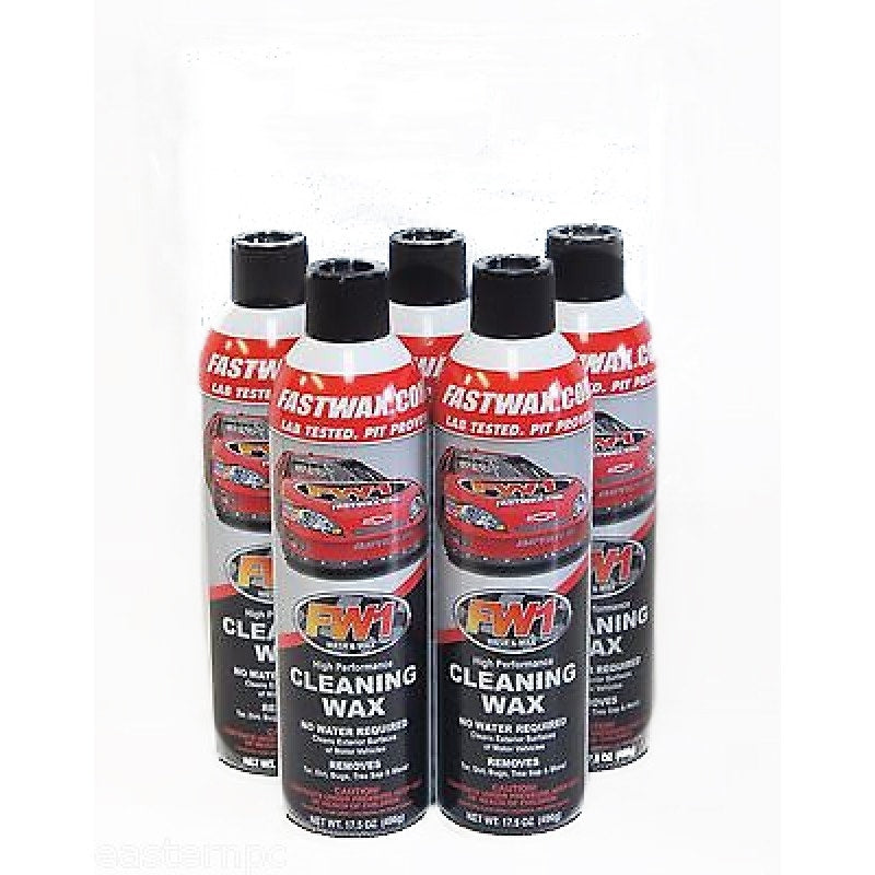5 Cans FW1 FASTWAX Waterless Wash Carnauba Car Wax FREE SHIP