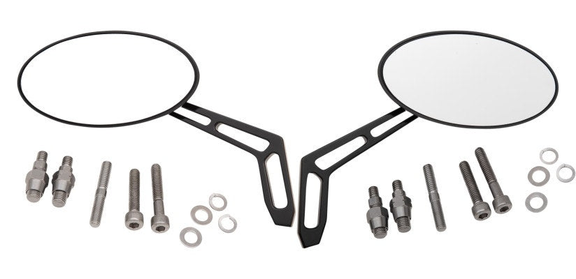 Pro One Weekend Warrior Billet Aluminum Left & Right Oval Mirror Harley