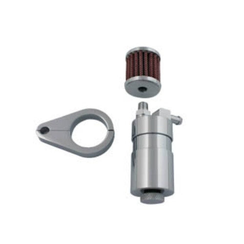 Chrome Engine Breather Oil Collector Catch Can Reservoir Tank Harley 40-0595