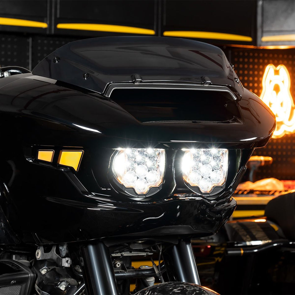 Hogworkz Harley Road Glide Silvertooth Performance LED Headlight '23.5-'26