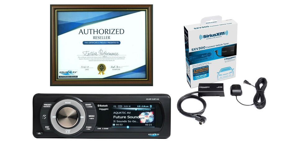 Aquatic AV 288W Sirius XM USB iPod Bluetooth Radio Harley 98-13 w/ FREE SXV300v1