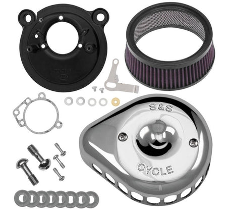 S&S 170-0441 Chrome Stealth Mini Teardrop Air Cleaner 01-15 Harley Softail 01-07 FLH/T