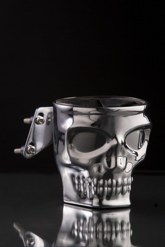 Kruzer Kaddy Skull Kustom Kaddy Cup Drink Holder for Harley Switch Housing