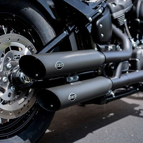 S&S 550-0735 Chrome Slash Cut RACE Slip-On Mufflers 18-19 Harley