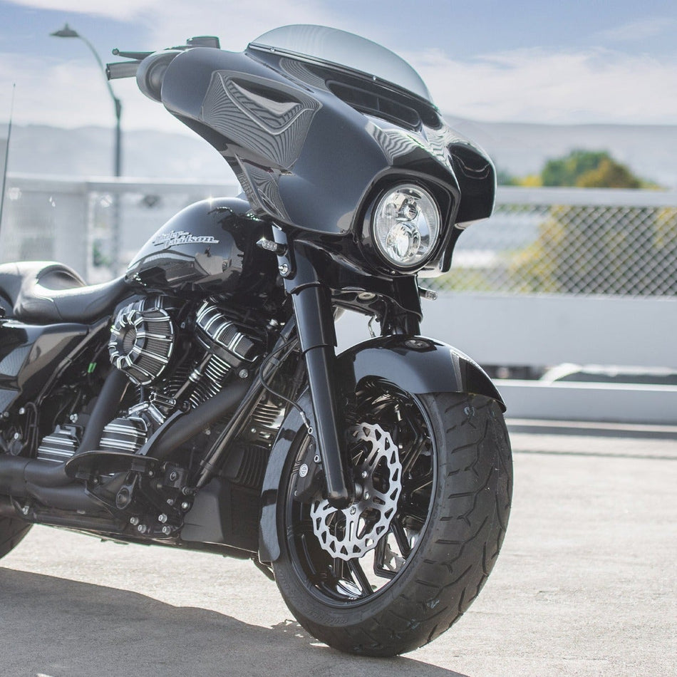 Arlen Ness Smooth Aluminum Fat Tire Upper Fork Boot Covers for Harley