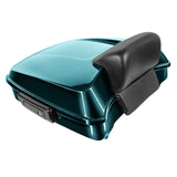 Hogworkz Chopped Tour Pack w/ Slim Backrest Black Hardware for Harley FLH '97-'24
