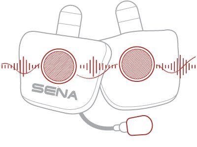 Sena SPH10H-FM Dual Bluetooth Headset Pack for Half Helmets w/ FM Tuner