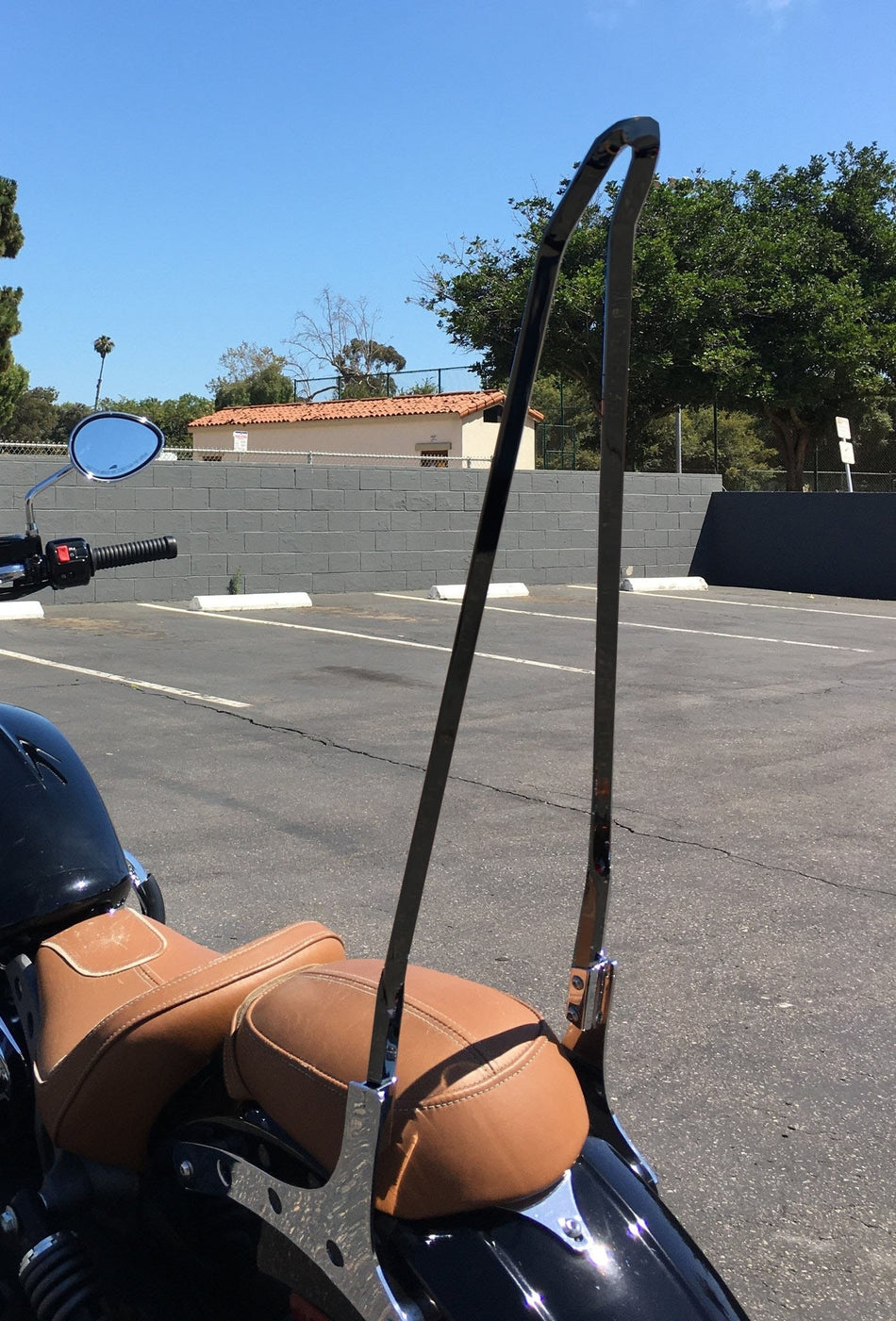Cycle Visions 30" Black Squaretude Styled Sissy Bar Narrow 6.88-7.62 Side Plate