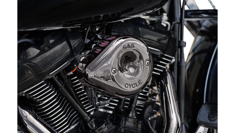 S&S Cycle Lava Chrome Mini Teardrop Stealth Air Cleaner Kit 4 Harley 17-23 M8
