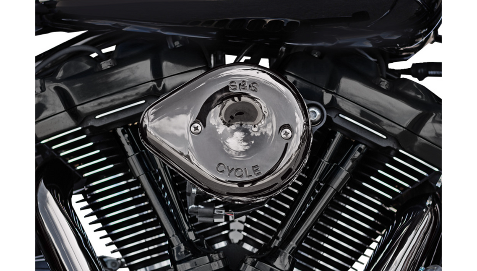 S&S Cycle Lava Chrome Mini Teardrop Stealth Air Cleaner Kit 4 Harley 17-23 M8