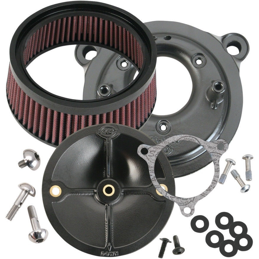 S&S Super Stock Stealth Stage 1 Air Cleaner w/ Rushmore Adapter 14-16 FLH/T | SS170-0061 & SS170-0261