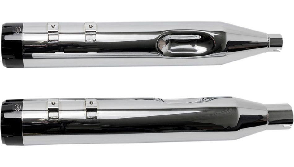 S&S Cycle Chrome MK45 4.5" Slip On Mufflers W/ Black Thruster Tips Harley 17-23