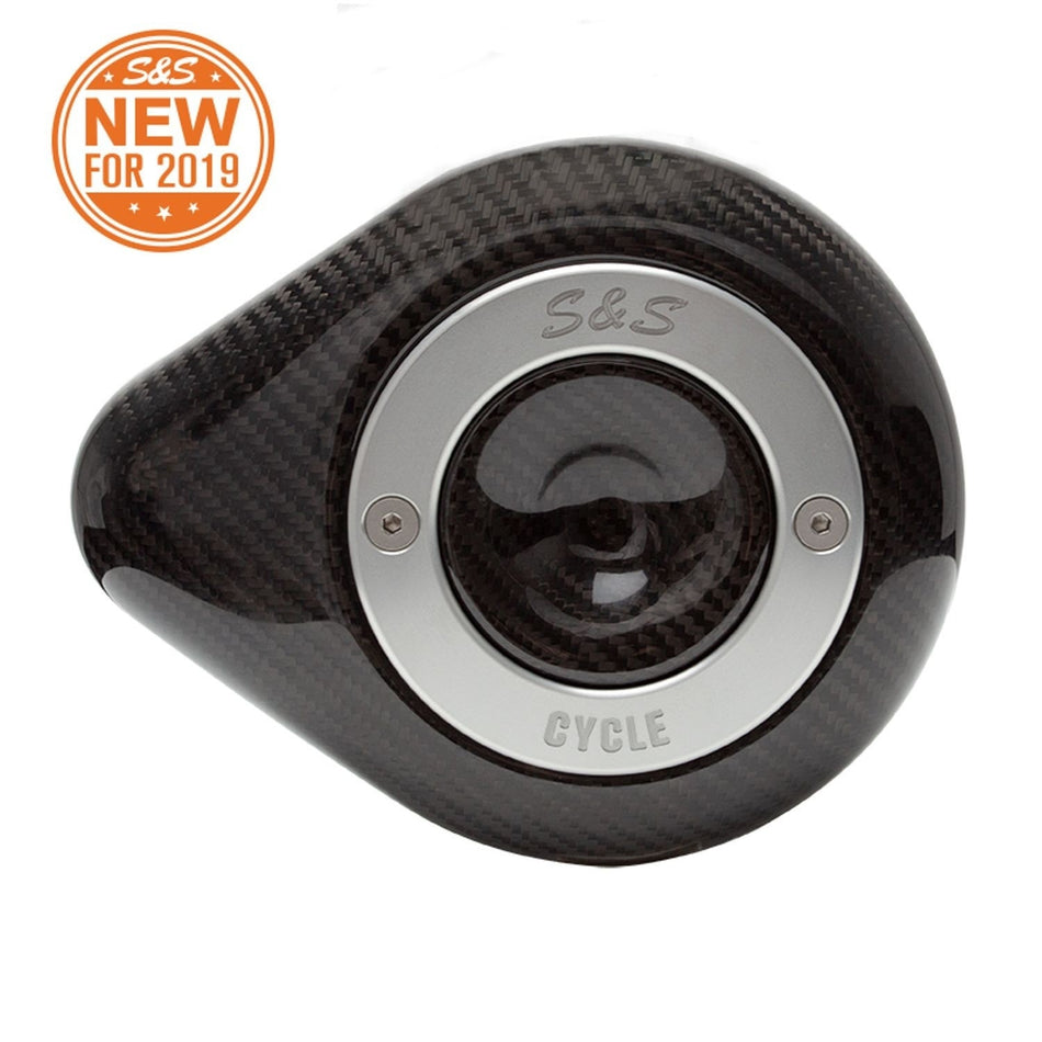 S&S Cycle 170-0501 Carbon Fiber Teardrop Cover for Stealth Air Cleaner Harley