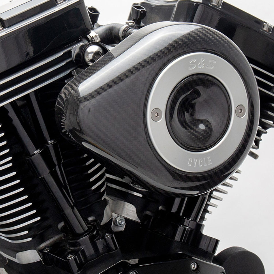 S&S 170-0499 Stealth Air Cleaner Kit Carbon Fiber Teardrop 01-17 Harley Twin Cam