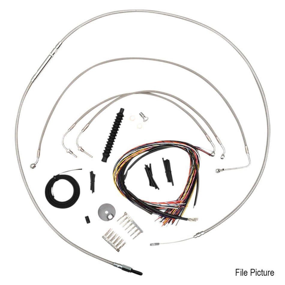 La Choppers Stainless Complete Cable Brake Line Kit 15-17 Bar Harley Softail 18-Up