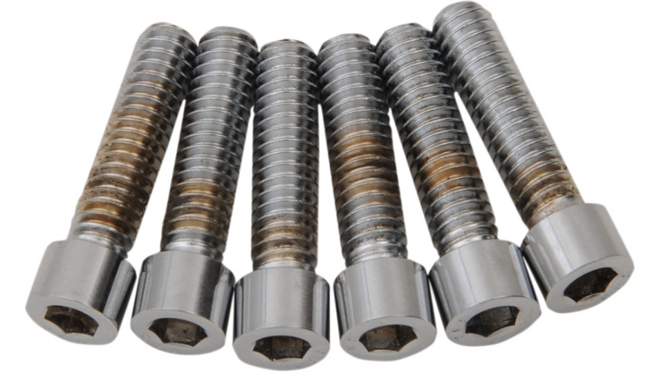 Drag Specialties Chrome Smooth Trans Top Cover Bolt Kit 4 Harley M8 Models