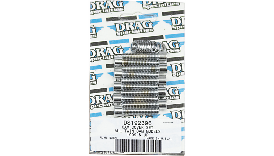 Drag Specialties Chrome Smooth Cam Cover Bolt Kit 4 Harley Twin Cam