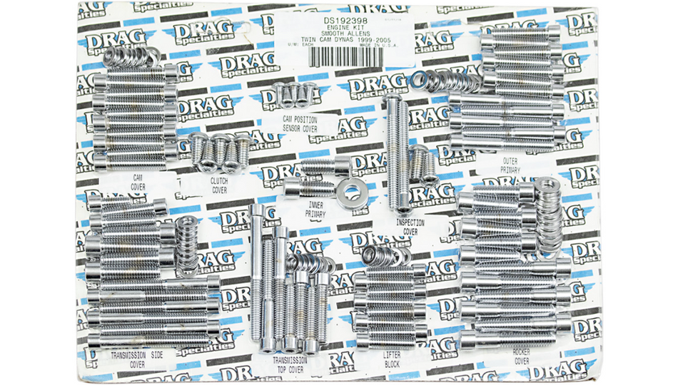 Drag Specialties Chrome Smooth Engine Case Bolt Kit 4 Harley Twin Cam