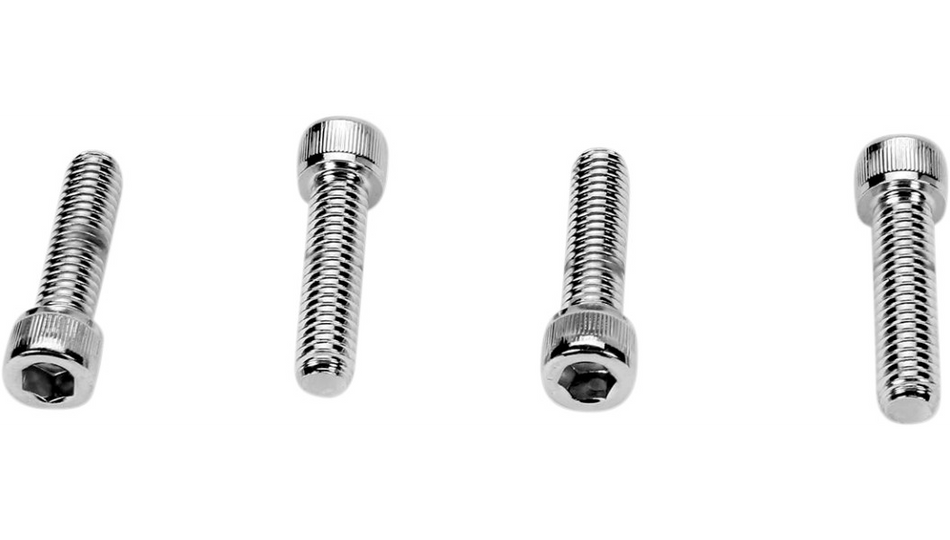 Drag Specialties Chrome Knurled Handlebar Clamp 1-1/4" Bolt Kit 4 Harley Twin Cam