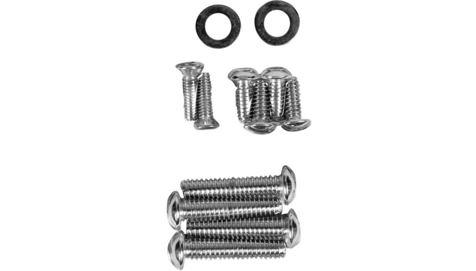 Drag Chrome Smooth Handlebar Lever Mount & MC Cover Bolt Kit 4 Harley Twin Cam