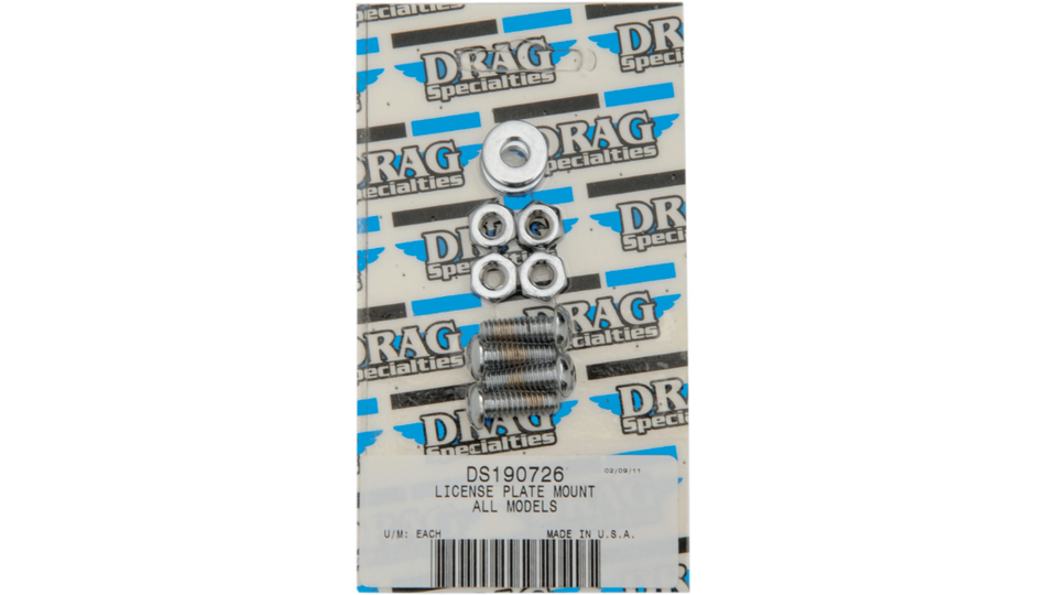 Drag Specialties Chrome Knurled License Plate Bolt Mount Kit 4 Harley Models