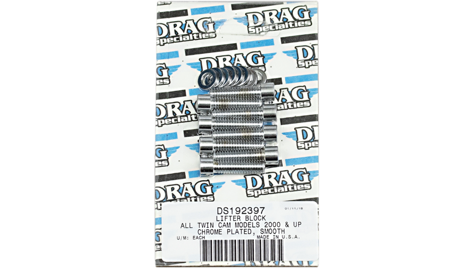 Drag Specialties Chrome Smooth Lifter Base Bolt Kit 4 Harley Twin Cam Models