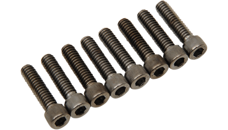 Drag Specialties Black Knurled Lifter Block Bolt Kit 4 Harley M8 Models