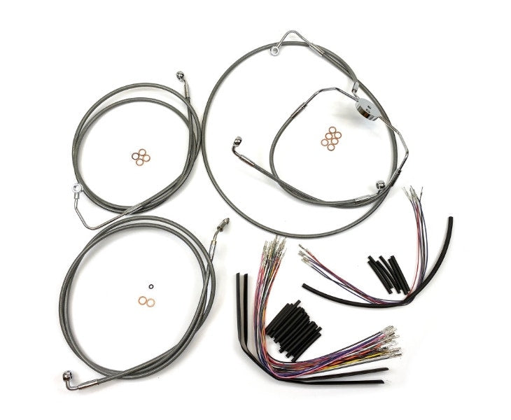 Magnum XR Handlebar Cable Install Kit Stainless Chrome 12-14 Rise Harley 09-12