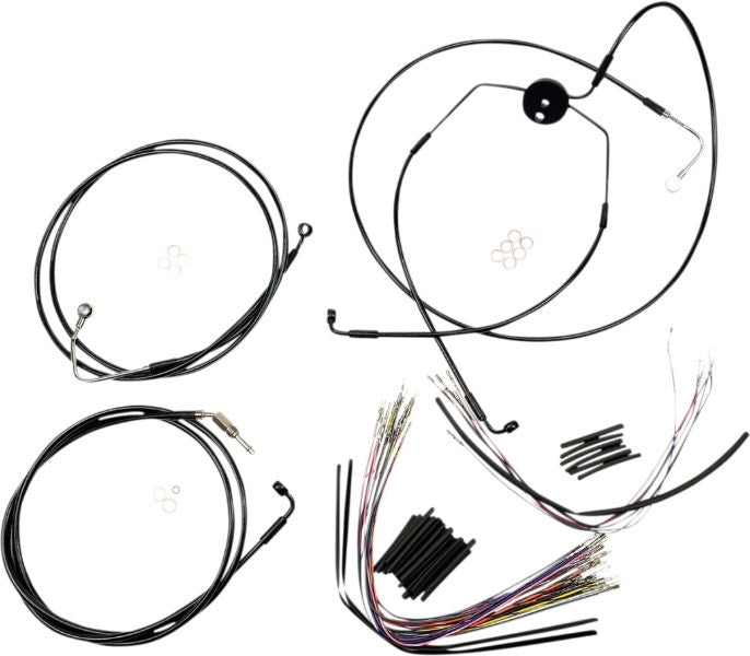 Magnum XR Handlebar Cable Install Kit All Black 12-14 Rise Harley 09-12